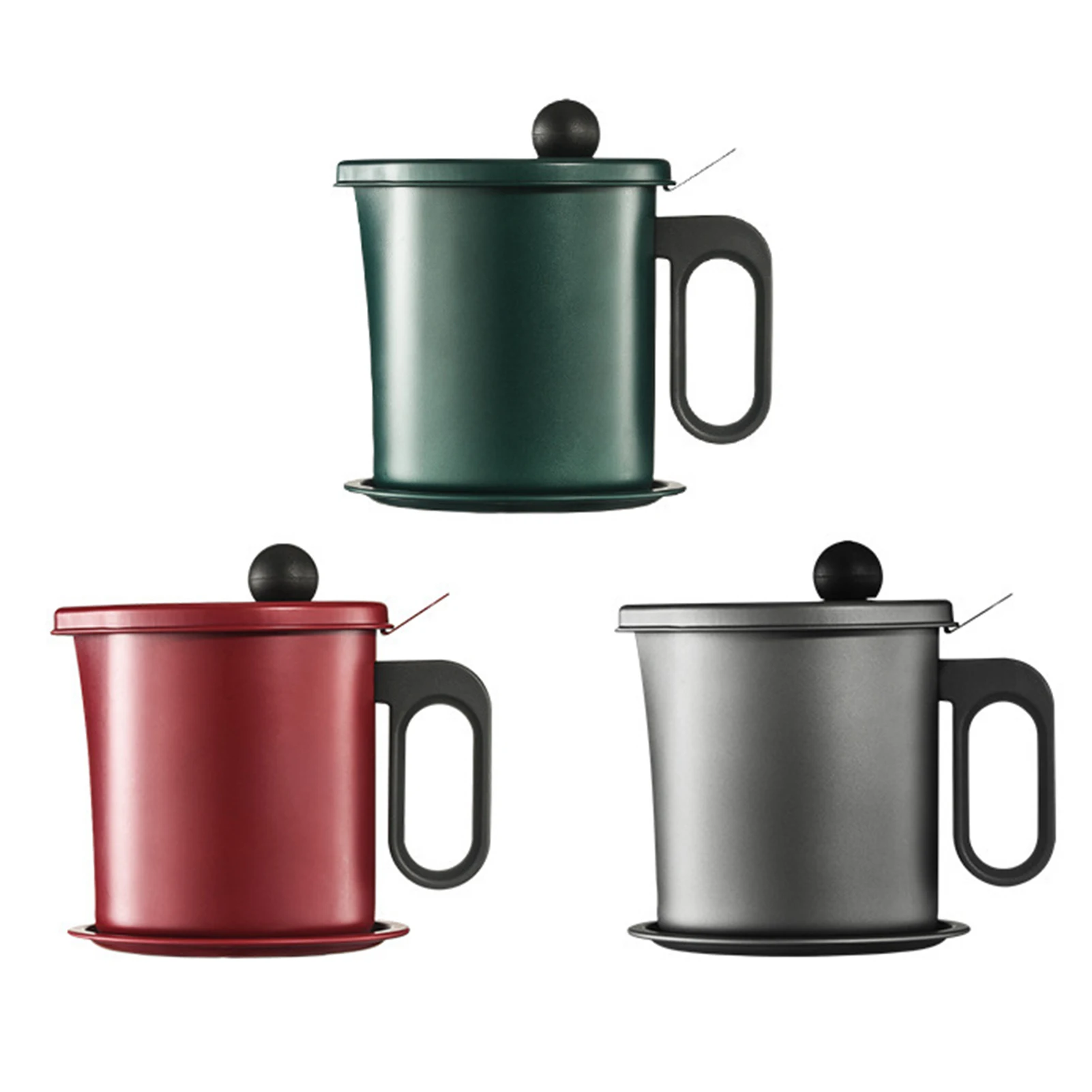 

1.7L Oil Container Kitchen Filter Grease Can with Strainer Anti-scald Handle Household Kitchen Accessories Cooking Tool