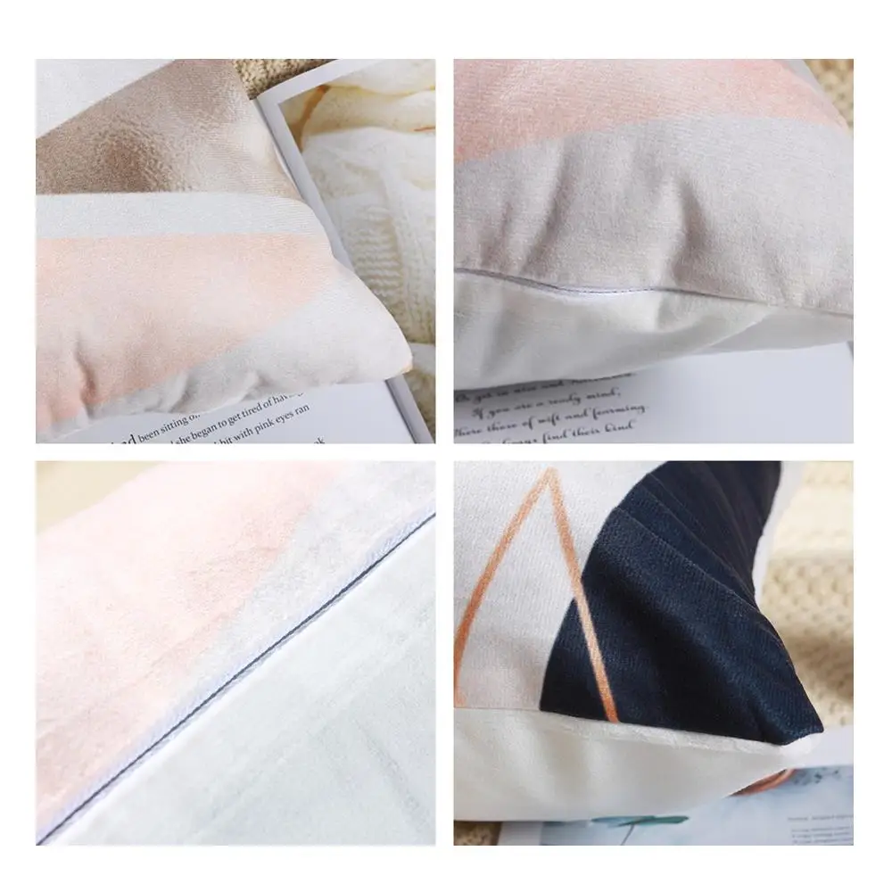 

26sty Decorative Throw Pillow Cover Pink Rose Gold Square Cushion Cover Short Plush Velvet Pillowcase for Couch Sofa Bed Decor