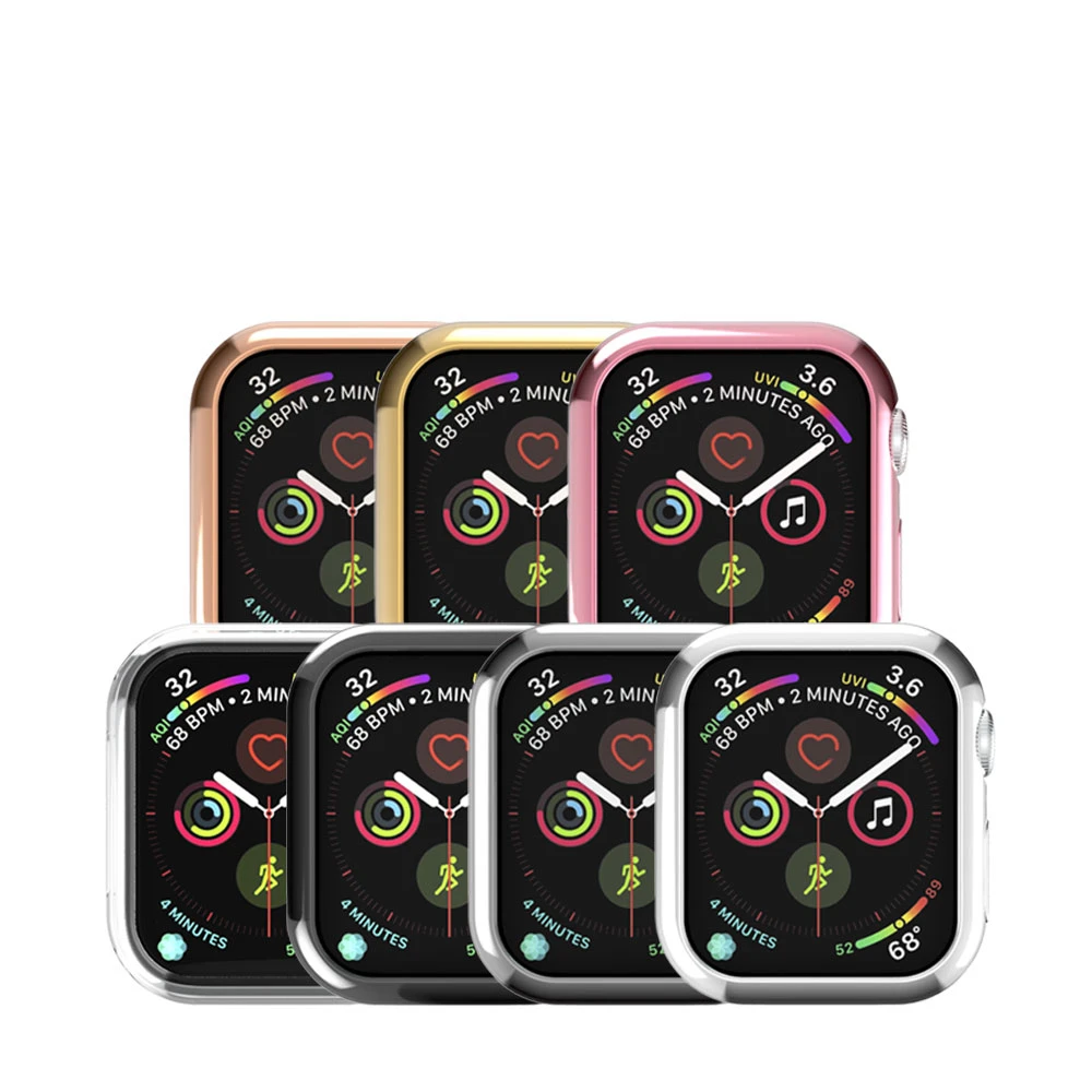 Мягкий чехол из ТПУ для Apple Watch 3, 2, 1, 42 мм, 38 мм, защитный чехол для iWatch 4, 40, 44 мм, серия 5, бампер для часов