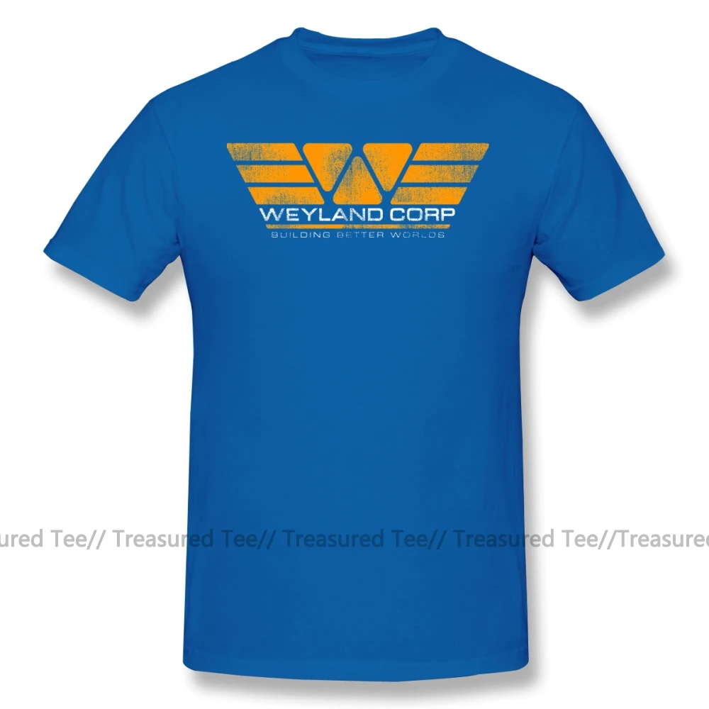 Blue Футболка с инопланетянами, WEYLAND corp., Building Better myres, футболка, 4xl, Повседневная футболка, короткий рукав, рисунок, милая Мужская футболка - Цвет: Blue