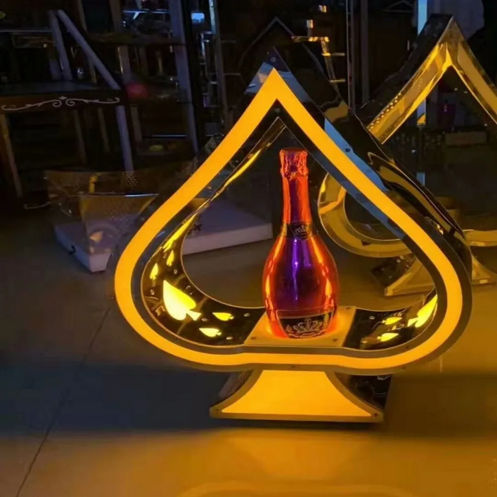 Ace of Spade-botella de champ&aacute;n LED recargable, soporte para botella de vino, c&oacute;ctel en crecimiento, para club nocturno, fiesta, sal&oacute;n, Bar-4