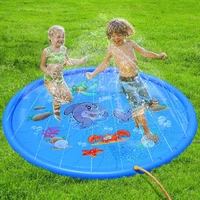 170cm kids inflatable water spray pad round water splash play pool playing sprinkler mat yard outdoor fun water cushion mat toys