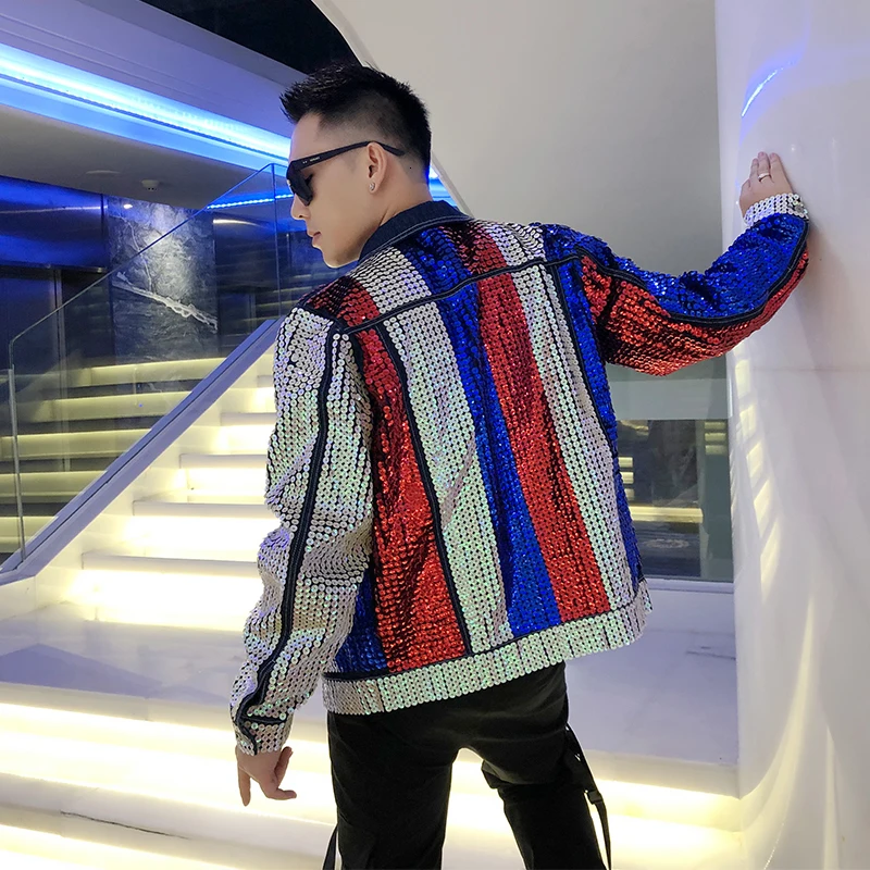 Блесток Ковбойская куртка мужская индивидуальность этап певица для шоу