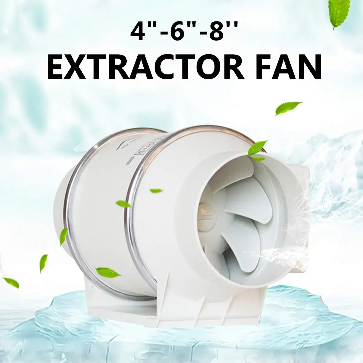 

4 6 8 inch Exhaust Fans Home Silent Inline Pipe Duct Fan Bathroom Extractor Ventilation Kitchen Toilet Wall Air Clean Ventilator