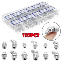 130pcs grease nozzle metric imperial m6m8m10 bsp unf metal galvanized assorted car connector fittings with box pipe fittings