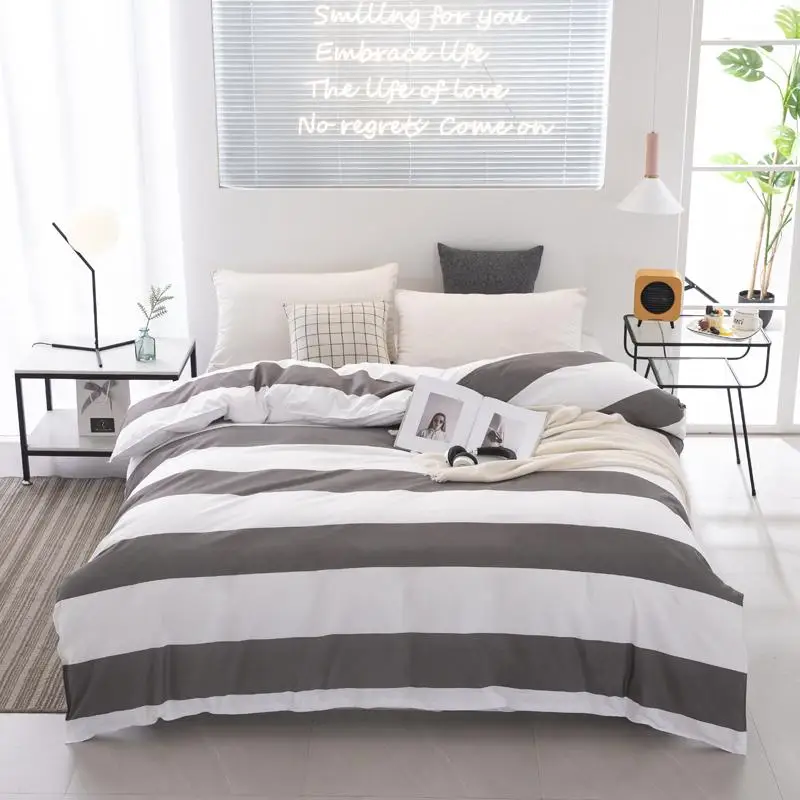 

13 Colors Super Soft Thick Blue Stripes Winter Warm Home Textiles 1pcs Duvet Cover 150x200cm 180x220cm 200x230cm