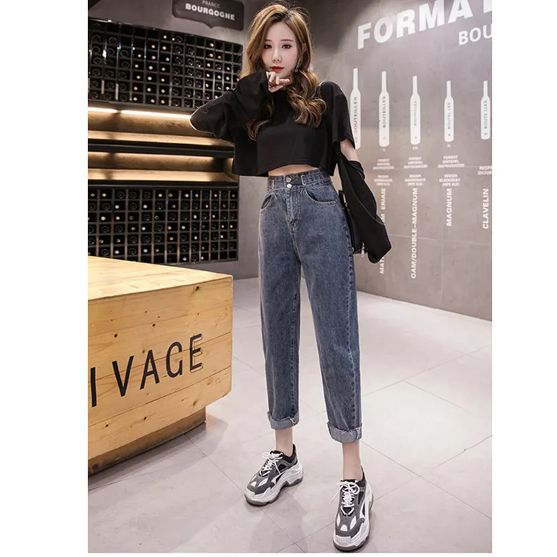 JUJULAND Jeans Woman Loose Casual Harem Pants Boyfriends Mom Streetwear Denim Women Trousers Jean Femme 809 | Женская одежда