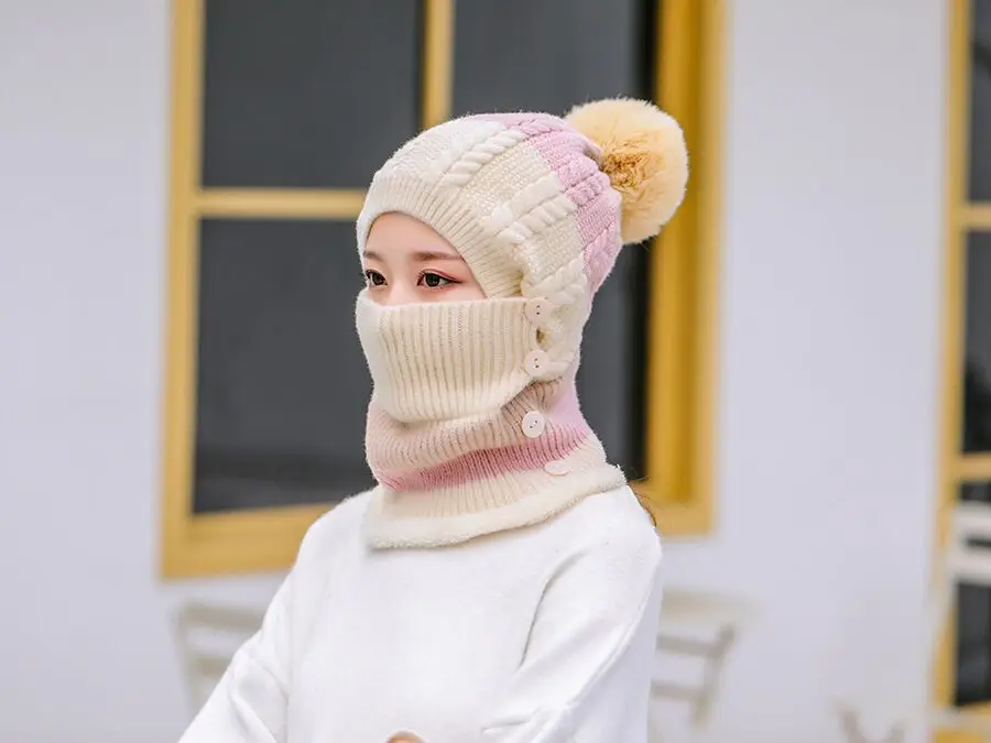 Skullies Beanies, шапка, зимние шапки, женская вязаная шапка, теплая меховая шапка с помпоном для женщин, высокое качество, маска для девочек, Лыжные шапки