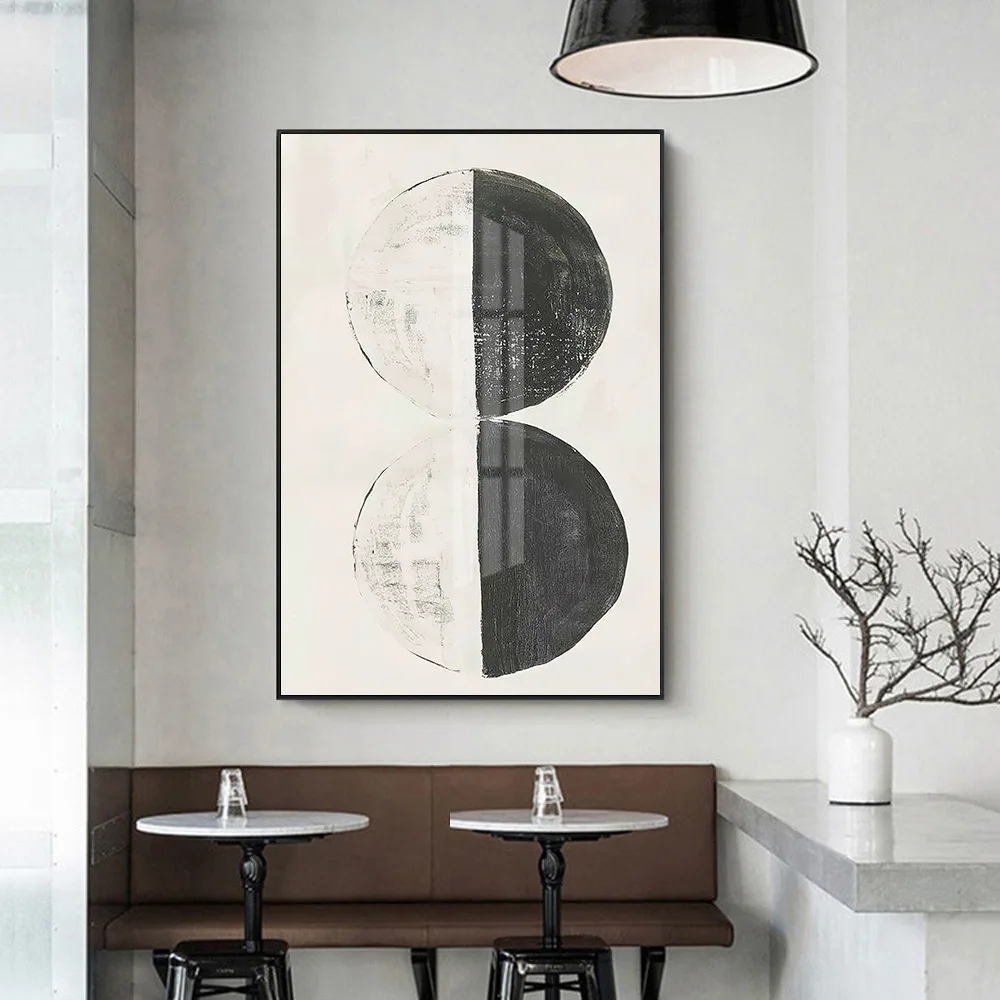 

Modern Minimalist Decorative Painting Nordic Black White Moon Posters Paints Living Room Home Wall Hanging Canvas Art Pictures
