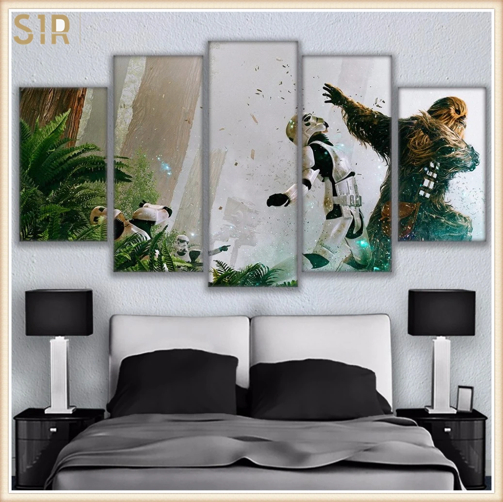 

Star War Decorations for 5 Part Movie HD Poster Living Room Decoration Room Decor Anime Wall Art Star War Poster Wall Decor
