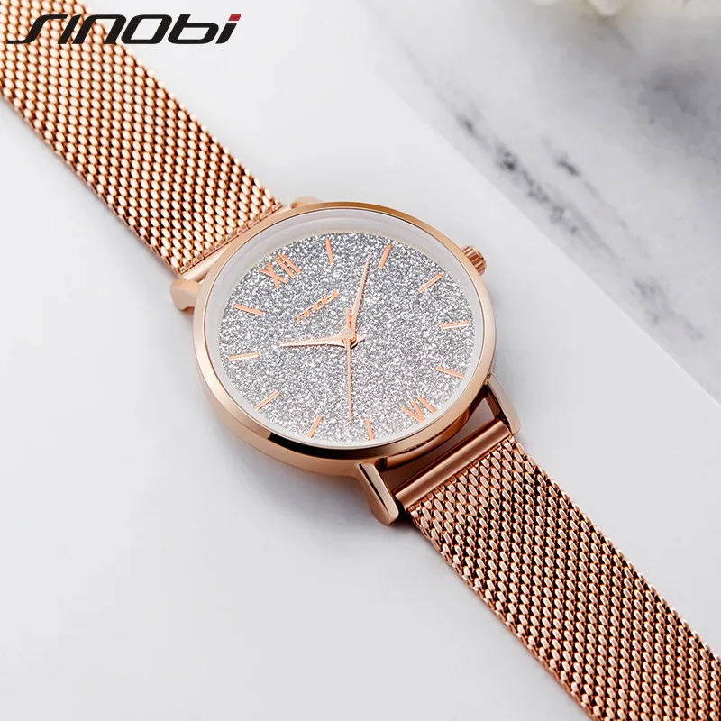 Часы наручные Sinobi Женские кварцевые Популярные Роскошные модные с изображением