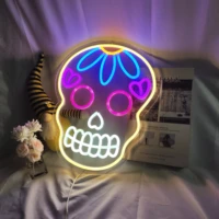 custom wedding neon skull style sign party wall decor acrylic flex neon led light sign home room decoration ins
