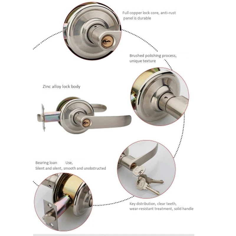Домашний замок из цинкового сплава дверной одноцилиндровый болт внутренняя