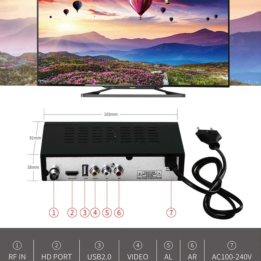 DVB-T2 HEVC 265 цифровой ТВ приемник FTA DVB-C ТВ-тюнер DVB T2 Full HD H.265 DVBT2 телеприставка Youtube IP TV