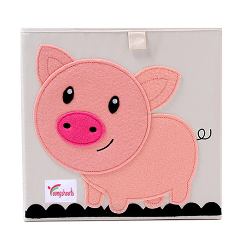 

13 inch Cube Children Storage box Cartoon Fabric Animal Toy Storage Box Clothes Storage Bin For Baby Chest Basket C6C080X300