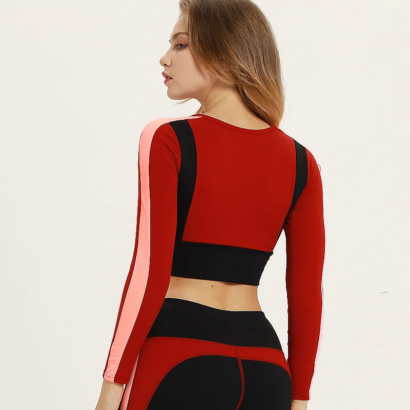 Комплект для фитнеса с длинными рукавами отдыха и бодибилдинга Женский комплект