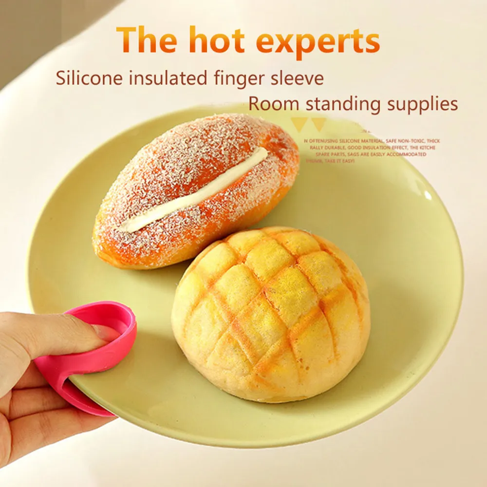 Перчатки из силикона для духовки с изоляцией от тепла на пальцах, с непромокаемым покрытием и рифленым узором для удержания, держатель горшка на кухню, инструменты для выпечки.
