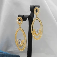 luxury female water drop earrings fashion stone earrings elegant long dangle earrings women wedding jewelry gifts