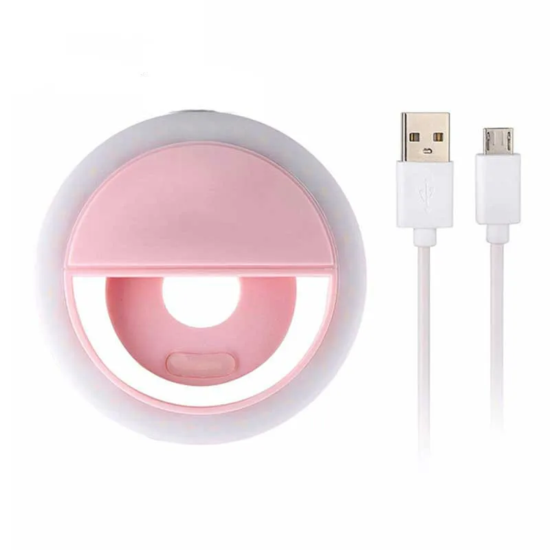 As the show Rovtop USB зарядка светодиодный кольцевой светильник для селфи для Iphone дополнительный светильник ing Selfie увеличивающий заполняющий светильник для телефонов - Цвет: As the show