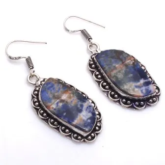 

Подлинные серебряные накладки на медные серьги, 50 мм, E6301