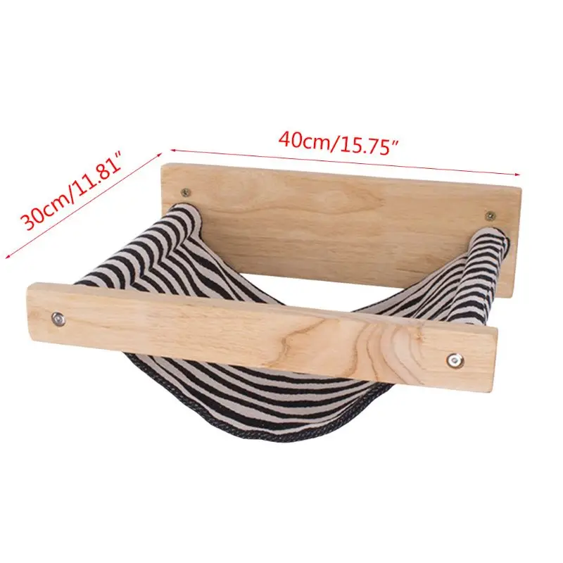 

Wall Mounted Cat Hammock Wood Climbing Frame Shelf Kitty Platform House for Sleeping Playing Climbing Lounging