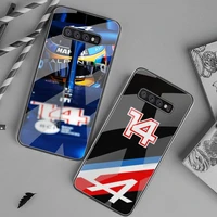 f1 racing fernando alonso 14 phone case tempered glass for samsung s20 plus s7 s8 s9 s10 plus note 8 9 10 plus