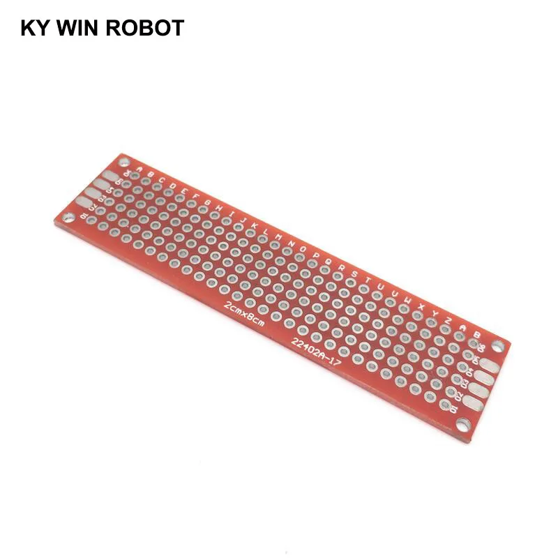 5 шт. Электронная печатная плата 2x8 см универсальная Diy 2*8 двухсторонняя для Arduino
