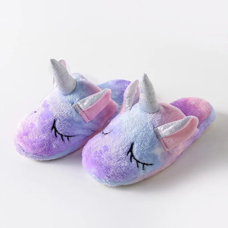 

Unicorn Slippers for Boy Girl Rainbow Shoes Winter Toddler Animal Child Unisex Home Indoor Baby Slippers Cartoon Kids Slippers
