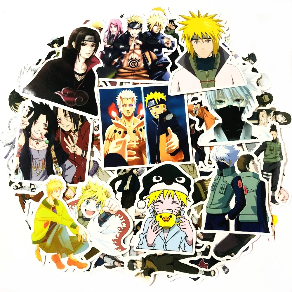 50/100 шт ПВХ водонепроницаемые стикеры NARUTO для ноутбука скейтборда Стикеры для багажа офисные игрушки