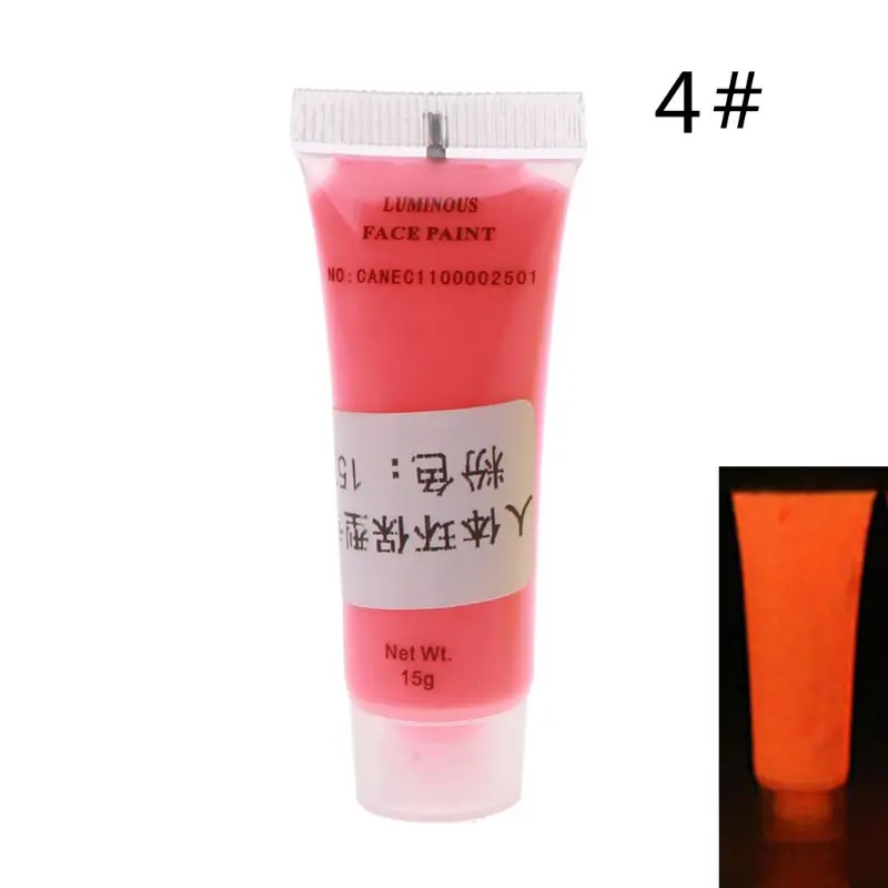

69HB 10 Color Glow in The Dark Liquid Luminous Pigment Non-Toxic Blacklight Face and Body Paint Neon Fluorescent Tubes 0.52oz