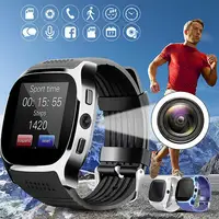 Умные часы T8 Bluetooth с камерой поддержка SIM TF карты шагомер Мужские Женские звонки спортивные Смарт-часы для телефона Android PK Q18 DZ09
