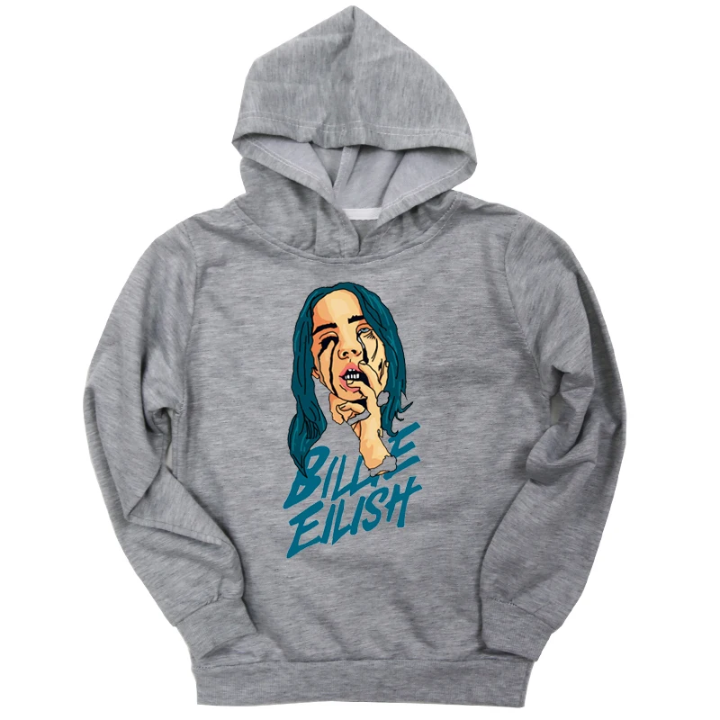 Новинка года; детские толстовки с капюшоном и принтом Billie Eilish для малышей; повседневные осенние толстовки для мальчиков и девочек; спортивная одежда с капюшоном для детей-подростков; Одежда для младенцев