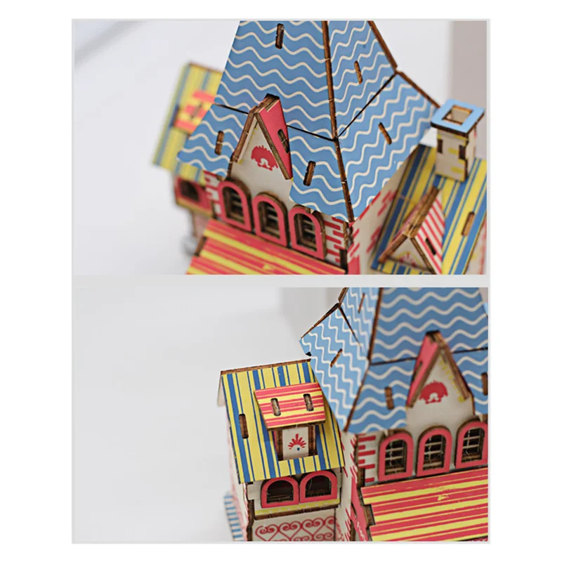 

3D Wooden Three-Dimensional Puzzle Handmade Wooden Assembled Building Model Puzzle DIY Creative Toy Gift For Children