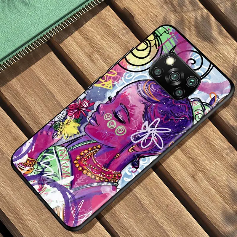 

African Mother Baby Couple For Xiaomi Redmi K30 K30S Mi 10T Lite Pro Poco X3 NFC X2 M3 M2 F2 Pro C3 F1 Soft Black Phone Case