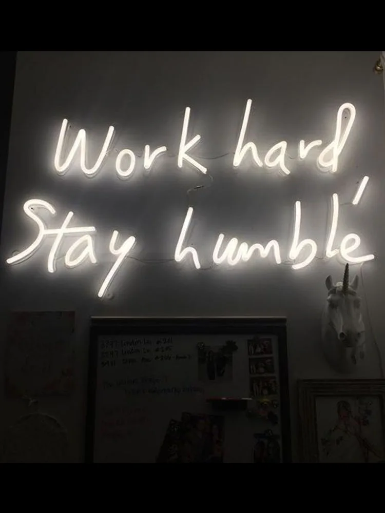 

Neon Sign Work hard Stay humble WINDOW OPEN club Lamp Shops Display Neon Light Signs for Store Engineering Neon Signs For Bar