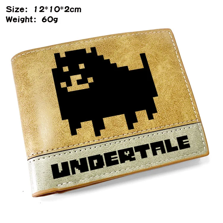 Короткий кошелек Undertale с аниме женский и мужской однотонный кожаный деловой