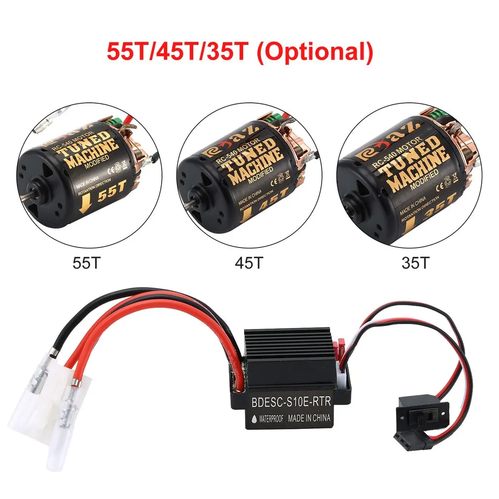 Rc 540 35T 45T 55T бесщеточный двигатель с WP 1060 RTR 60A водонепроницаемый ESC для RC автомобиль