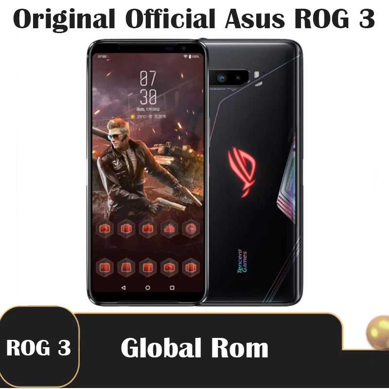 Смартфон ASUS ROG 3 5G 12 Гб ОЗУ 128 ПЗУ Snapdragon 865 Plus 6 59 дюйма NFC Android Q 6000 мАч 64.0 МП глобальная