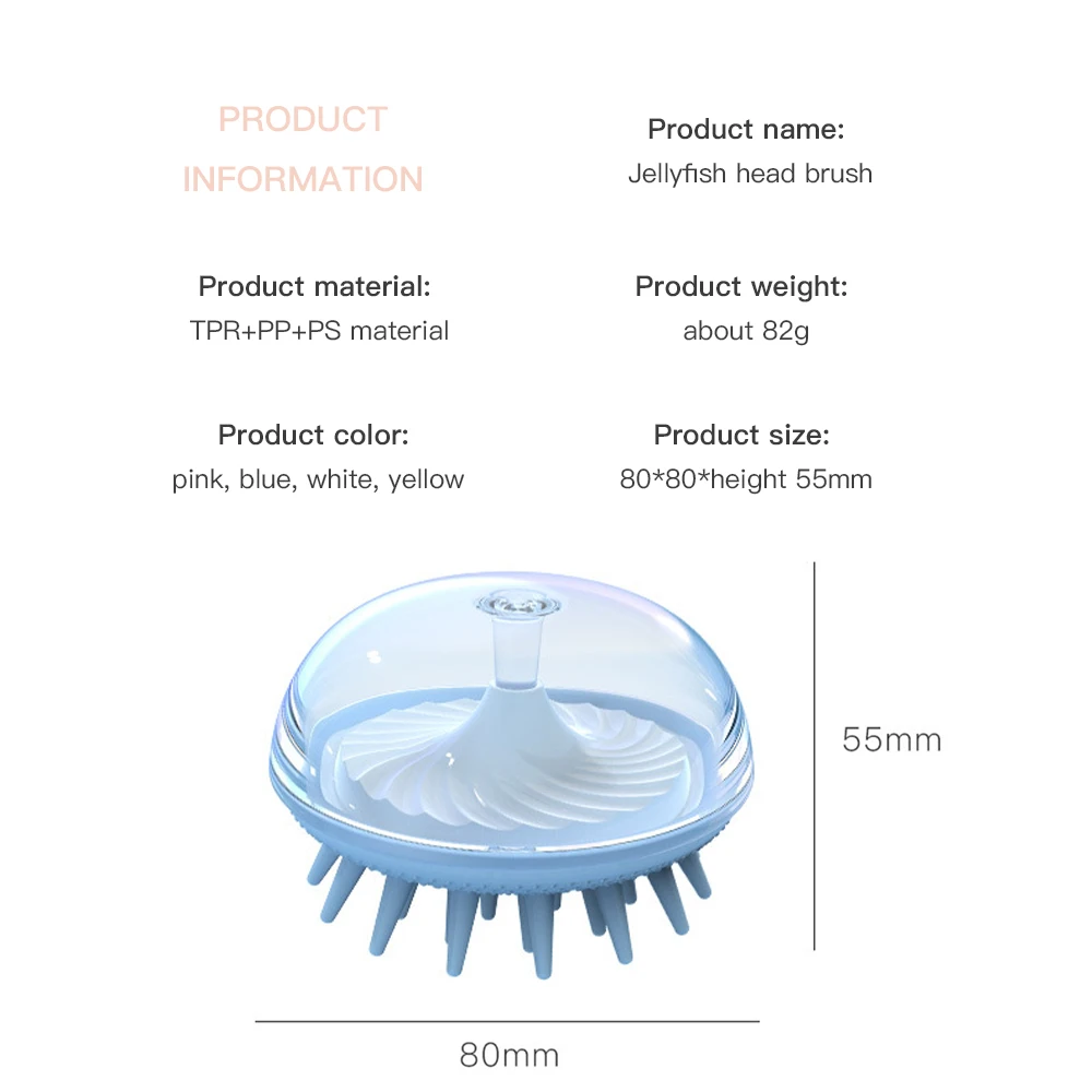 

1 Pc Silicone Head Massager Wet And Dry Massage Brush Hair Comb Scalp Massager Body Relaxation Scalp Cleansing Massager For Head