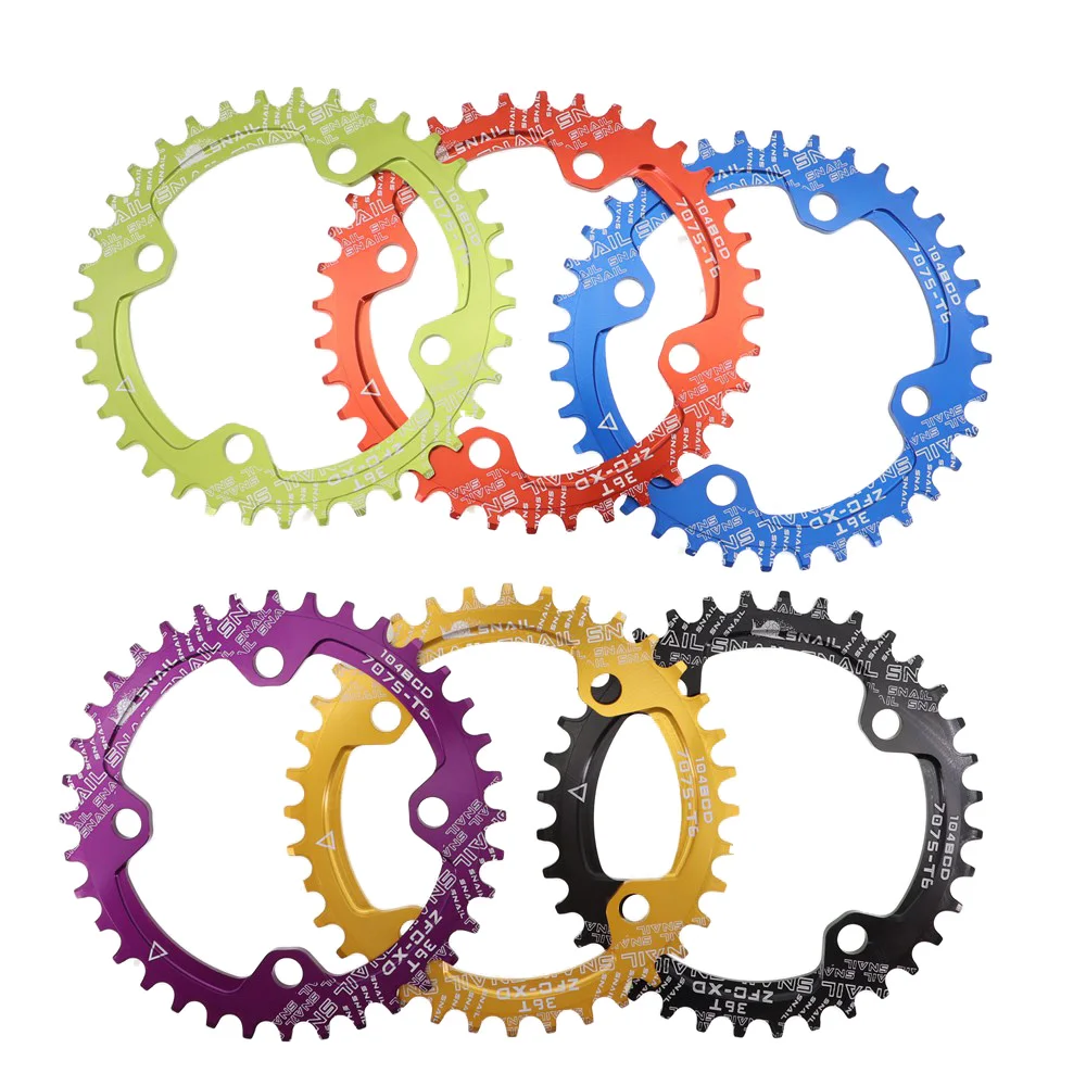 Bicycle Crank 96BCD 104BCD Round Shape Narrow Wide 32T/34T/36T/38T/40T/42T MTB Chainring Chainwheel Bike Circle Crankset | Спорт и