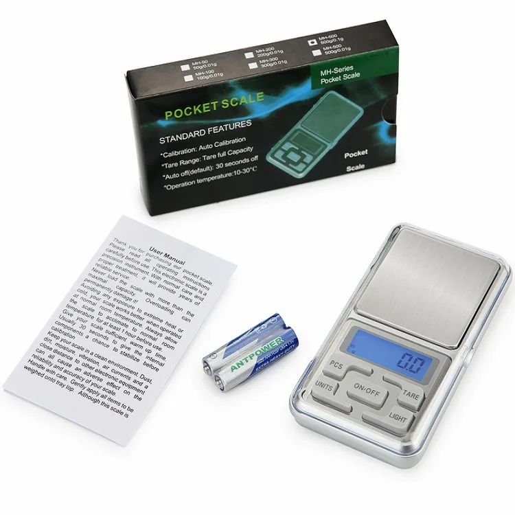 Мини цифровые весы 100/200/300/500g 0,01/0,1 г Высокая точность Подсветка Электрический карман для бриллиантовых ювелирные украшений Вес для Кухня