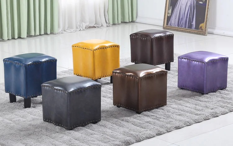 Индивидуальный кожаный топ античный квадратный деревянный стул диван модные