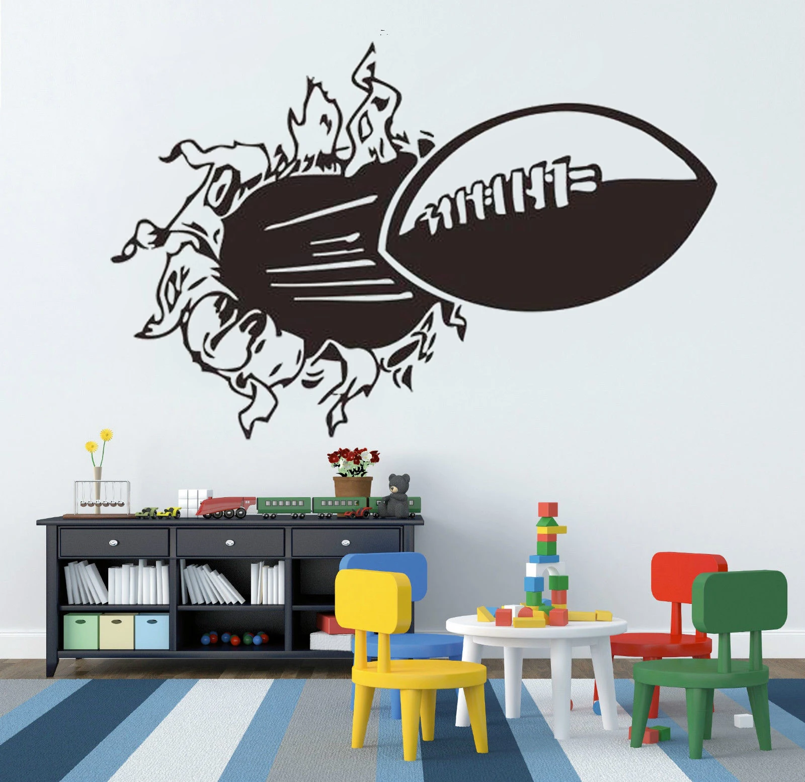 Наклейка на стену с изображением американского футбола мяча спортивной