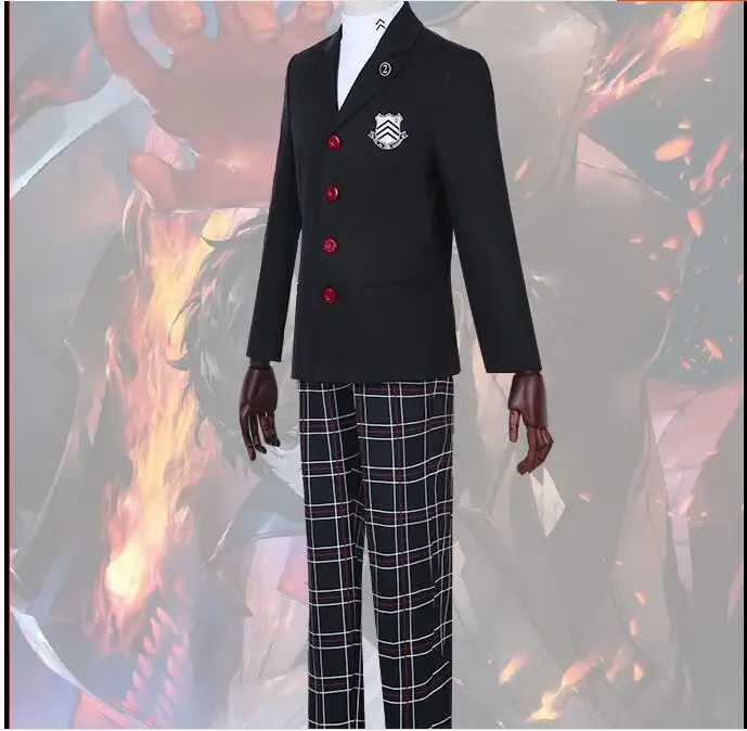 Костюм для косплея аниме Persona 5 школьная форма унисекс пальто + рубашка брюки