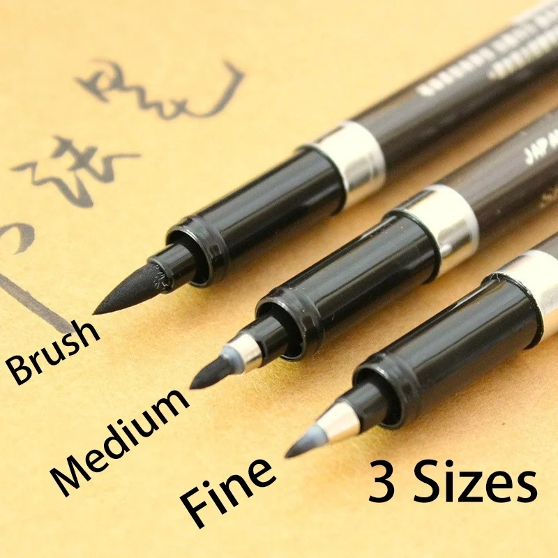 3 размера японская ручка для каллиграфии материал кисть подписи китайский