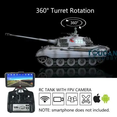 Customized blue Henglong 1/16 6,0 индивидуальные King Tiger RTR rc Танк FPV 3888A металлические гусеницы TH16205 - Цвет: Customized blue