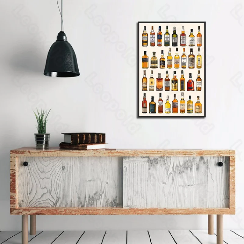 

Modern Style Murals Cartoon Bar Wine Rack Drink Frameles Poster Home Residential Bedroom Decoration Living Room Canvas Painting