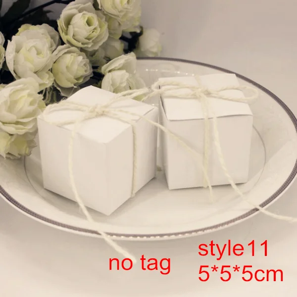 style 11 10 шт крафт-бумажная Подушка/квадратная коробка для конфет Свадебные сувениры в деревенском стиле Конфетница сумки Свадебная вечеринка подарочные коробки с бирками спасибо - Цвет: style 11