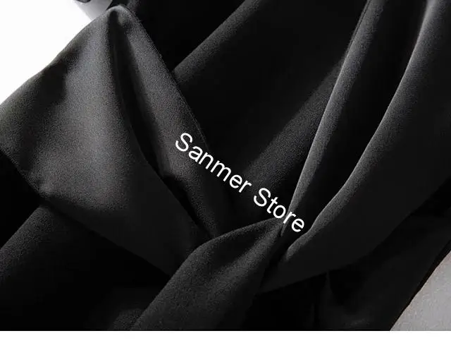 

Black Color Women Dress Ribbon Short Sleeve Solid Color O-neck Spring Summer Female Casual Mid-Calf Dresses