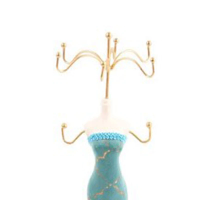 Держатель для ювелирных изделий в форме платья изысканный позолоченный Павлин